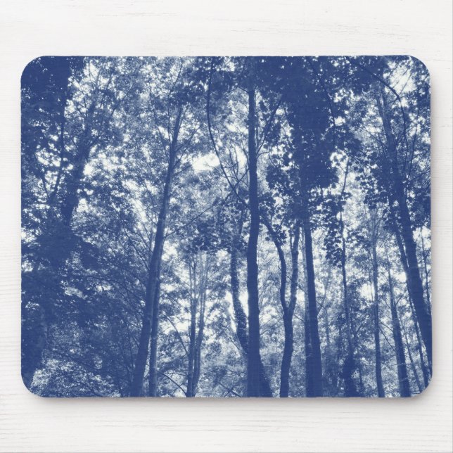 Woodland Canopy - Cyanotype Effect Mouse Pad (Front)