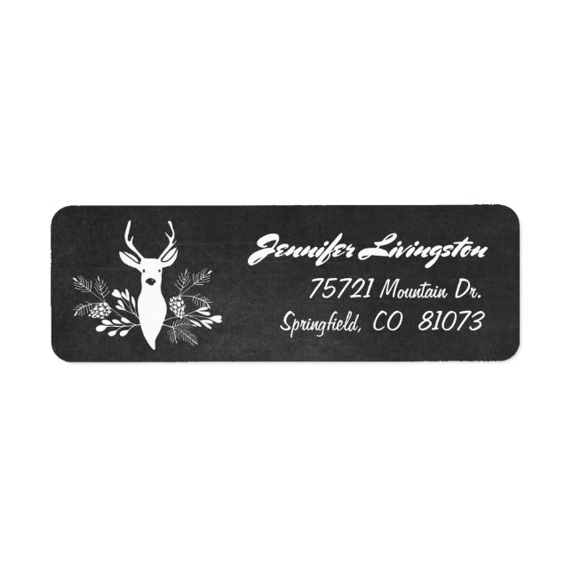 Woodland Chalkboard Return Address Labels (Front)