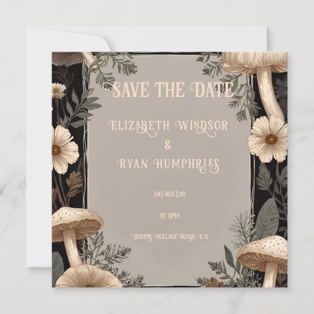Woodland Charm: A Botanical Delight Wedding Invite (Front)