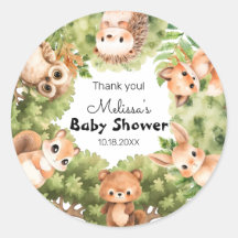 Woodland Charming Friends Baby Shower Thank you