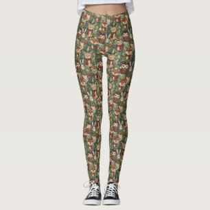 Woodland Christmas Animals Pattern – Cute Winter Leggings