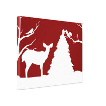 Woodland Christmas Celebration Canvas Print