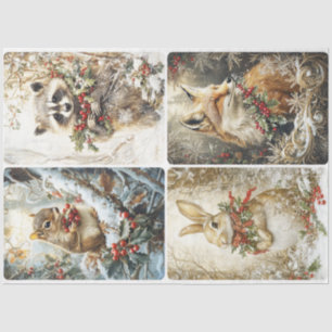 Woodland Christmas Critters Tissue Paper