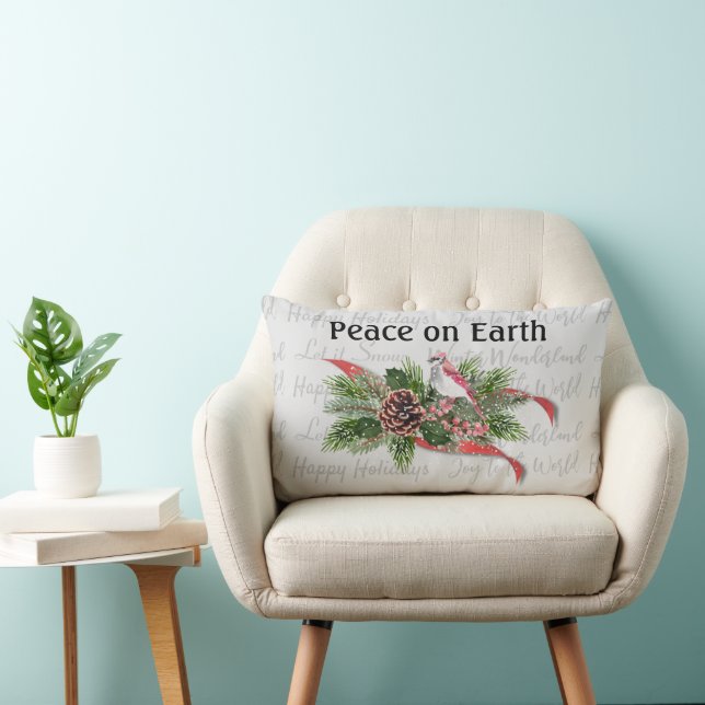Woodland Christmas | Red Cardinal Lumbar Pillow (Chair)