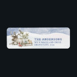 Woodland Christmas Reinddeer | return address<br><div class="desc">These adorable Christmas return address labels features a reindeer sitting in the snow next to a small wooden sled. 
You can personalize with you name and address.</div>