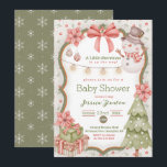 Woodland Christmas Snowman Baby Shower Invitation<br><div class="desc">This invitation is for snowman baby woodland animal themed watercolor baby shower.</div>