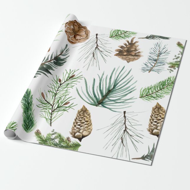 Woodland Christmas Wrapping Paper (Unrolled)