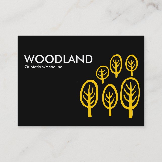 Woodland (Chubby) - Amber on Black Business Card (Front)
