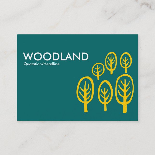 Woodland (Chubby) - Amber on Teal Business Card (Front)