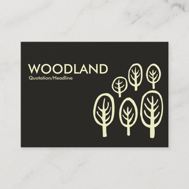 Woodland (Chubby) - Cream on Warm Grey Business Card (Front)