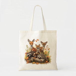 Woodland Creatures, Autumn Fall Tote Bag