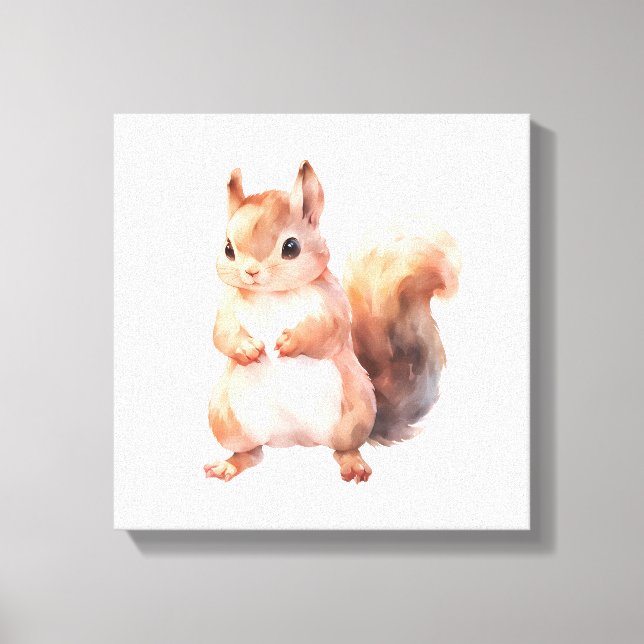 Woodland Creatures Squirrel Canvas Print (Front)