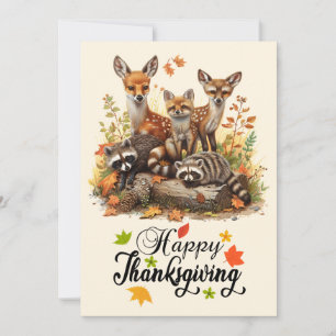 Woodland Creatures Thanksgiving Greeting Card