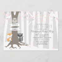 Woodland Creatures Winter Baby Shower - Girl