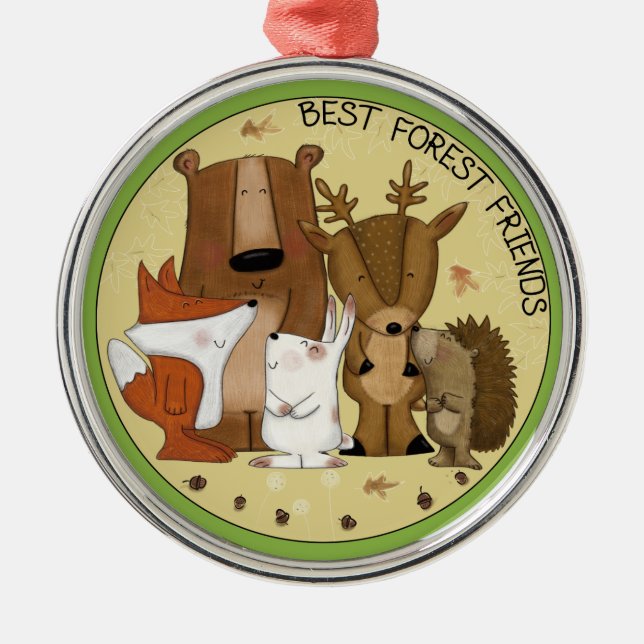 Woodland Crew-Best Forest Friends/ Individual Metal Ornament (Front)
