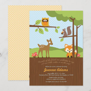Woodland Critters Baby Shower Invitation