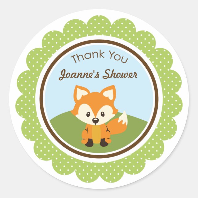 Woodland Critters Favour Bag Label Sticker (Front)