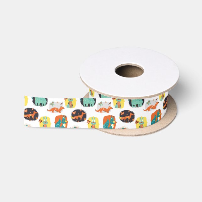 Woodland Critters Satin Ribbon (Spool)