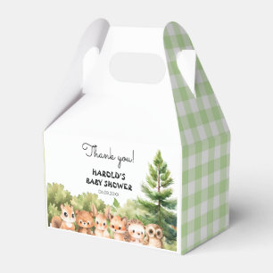 Woodland Cute Animals Rustic Baby Shower Favor Box