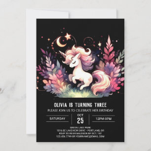 Woodland Cute Horse Birthday Invitation