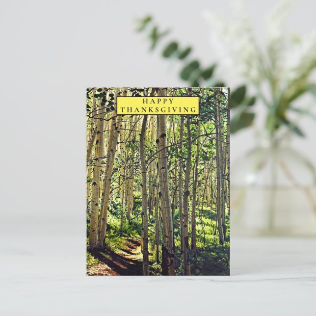 Woodland dans la carte de vacances Aspens (Debout devant)