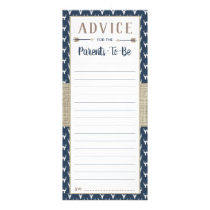 Woodland Deer Advice Card, Baby Shower, Burlap Rack Card