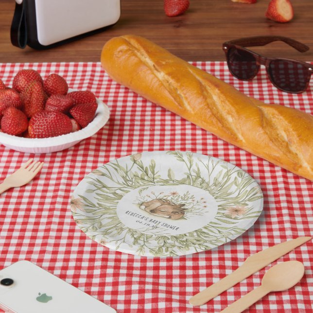Woodland Deer | Animal Baby Shower Paper Plate (Picnic)