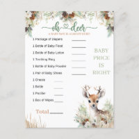 Woodland Deer Baby Shower Boy Game