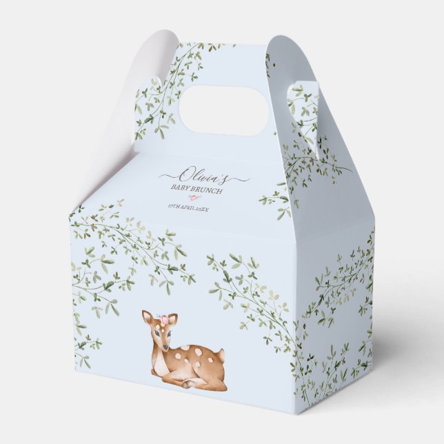 Woodland Deer Baby Shower Favor Box (Front Side)