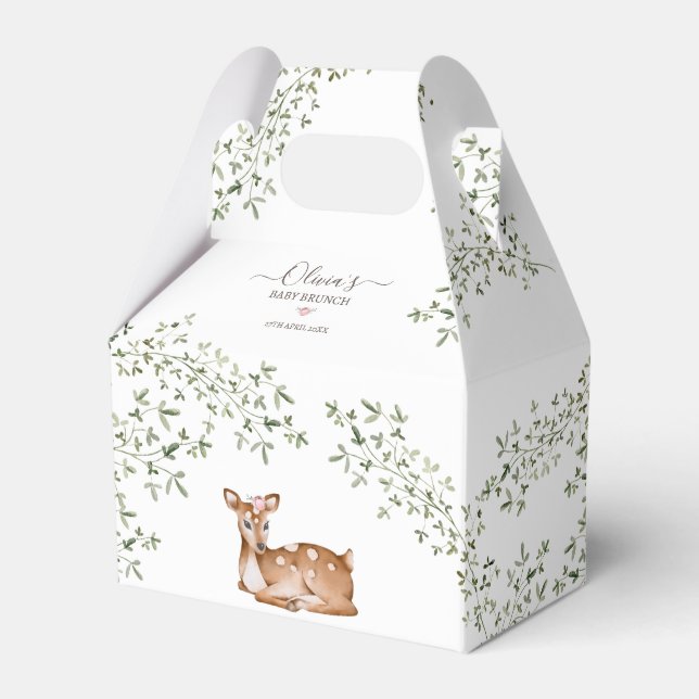 Woodland Deer Baby Shower Favor Box (Front Side)