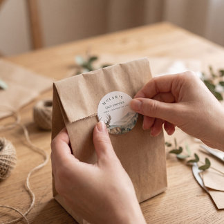 Woodland Deer Baby Shower Favour Round Sticker