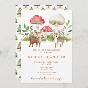 Woodland Deer Baby Shower Invitation