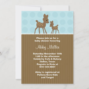 Woodland Deer Baby Shower Invitations