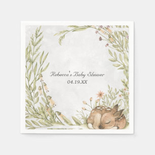 Woodland Deer Baby Shower Personalized Napkin