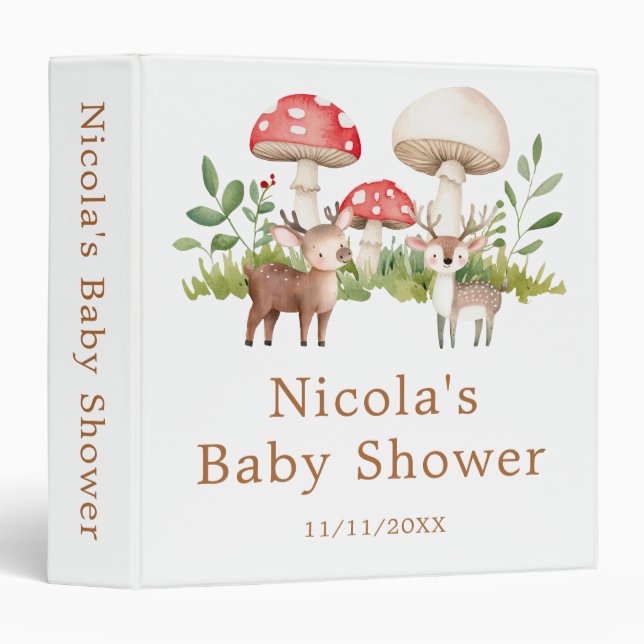 Woodland Deer Baby Shower Photo Album Binder (Front/Spine)