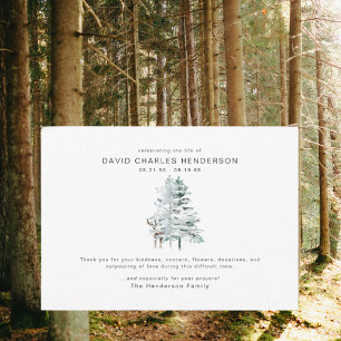 Woodland Deer Bereavement Funeral Thank You Invitation