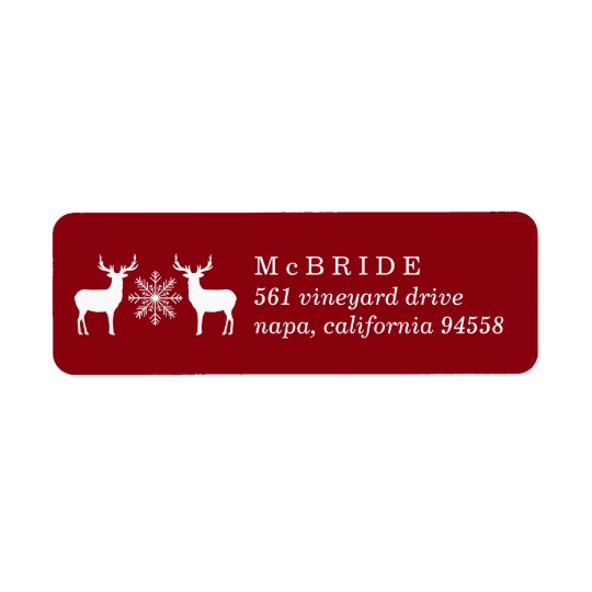 Woodland Deer Christmas Return Address Return Address Label