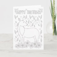 Woodland Deer Coloring Book Birthday