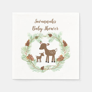 Woodland Deer Customized Baby Shower Napkin