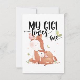 Woodland Deer Doe and Baby Fawn My Gigi Loves Me