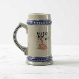 Woodland Deer Doe and Baby Fawn My Gigi Loves Me Beer Stein