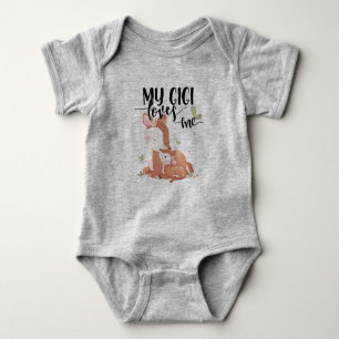 Woodland Deer Doe and Baby Fawn My Gigi Loves Me Bodysuit