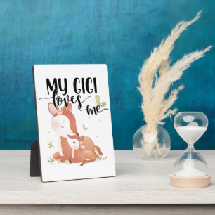 Woodland Deer Doe and Baby Fawn My Gigi Loves Me Plaque