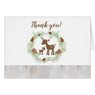 Woodland Deer Forest Baby Shower Thank you note