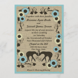Woodland Deer Rustic Wedding Invitation