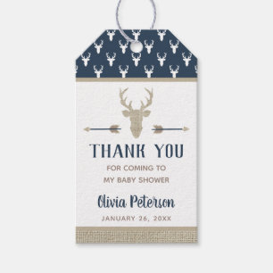 Woodland Deer Thank You Tag, Antlers, Baby Shower Gift Tags