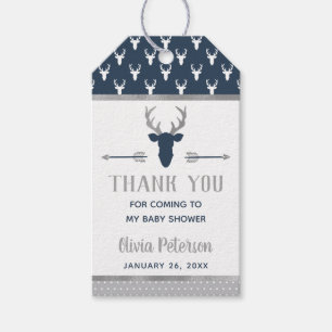 Woodland Deer Thank You Tag, Antlers, Baby Shower Gift Tags