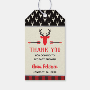 Woodland Deer Thank You Tag, Antlers, Baby Shower Gift Tags