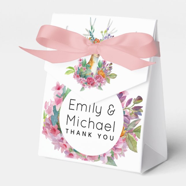 Woodland Deer Themed Party Supplies Custom Favor Box (Front Side)