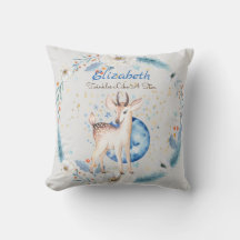 Woodland Deer Twinkle Stars Baby NAME Gift Floral